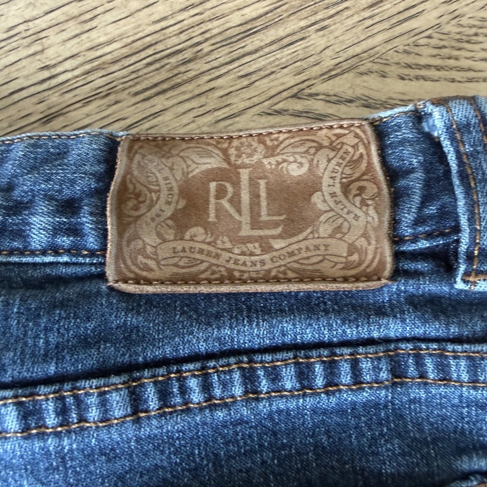 Lauren By Ralph Lauren Premium Straight Leg Blue Jeans Womens 10 Medium Wash - Picture 5 of 11